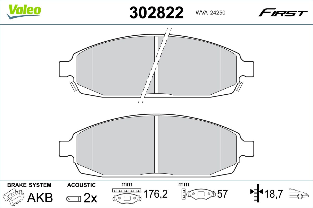 VALEO Fékbetét, mind 302822_VALEO